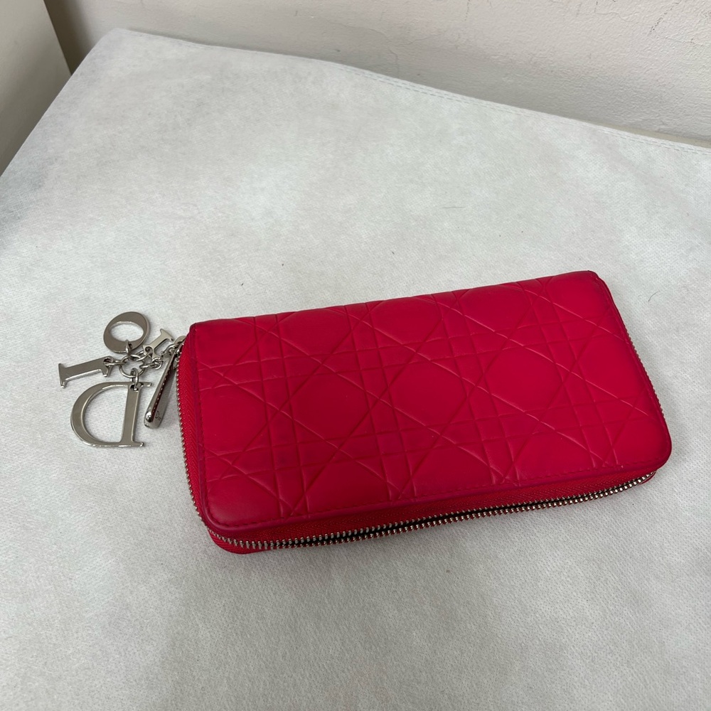 Dior Red Quilted Wallet
